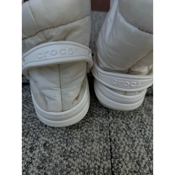 Winter White Crocs Boots With Sherpa Lining For M7/W9 - Picture 4 of 7